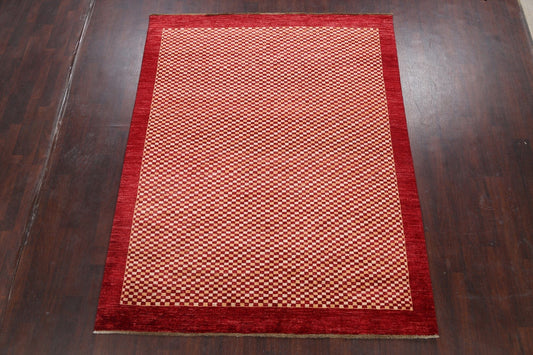 Checkered Modern Gabbeh Kashkoli Oriental Area Rug 7x8