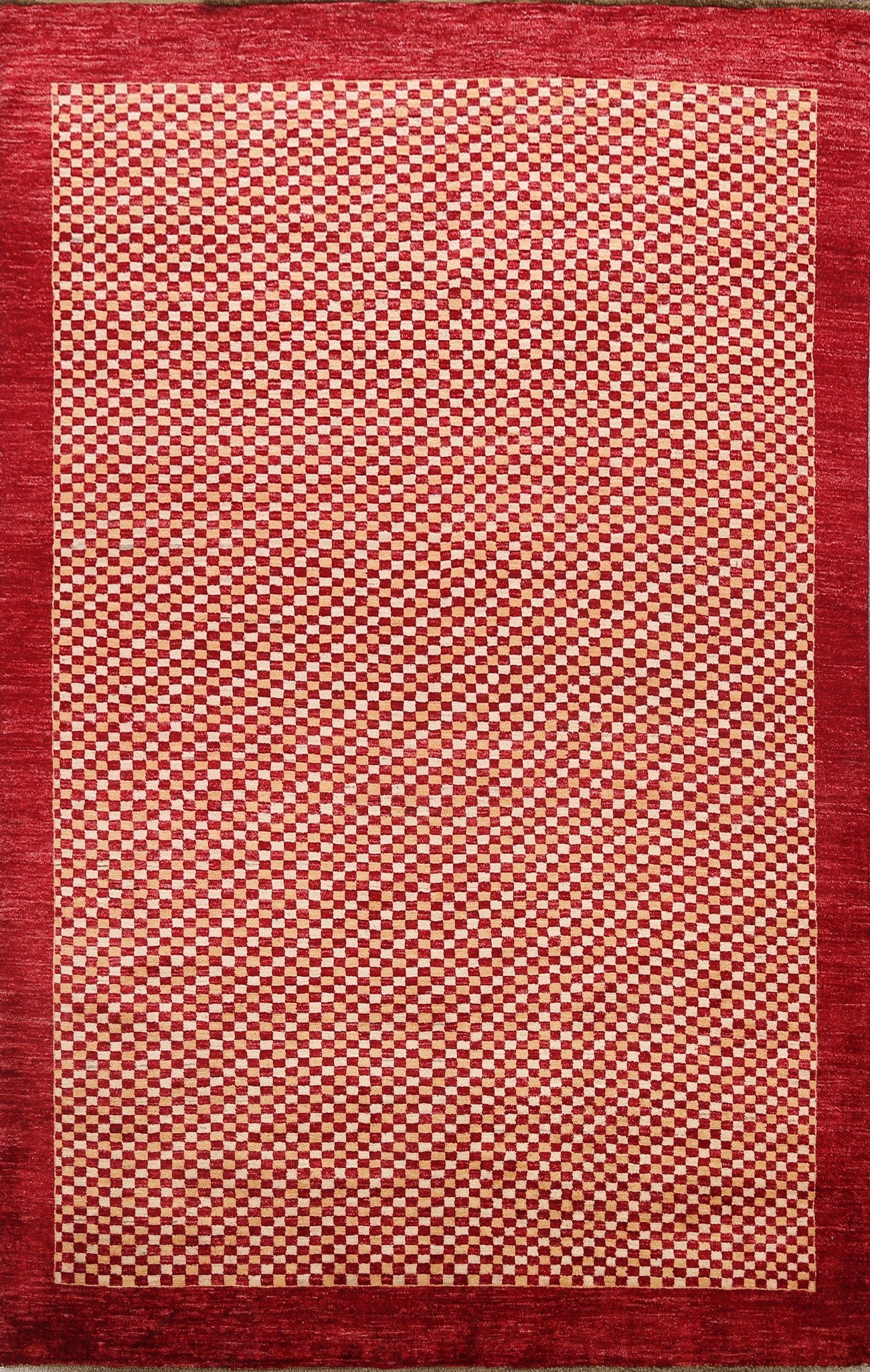 Checkered Modern Gabbeh Kashkoli Oriental Area Rug 7x8