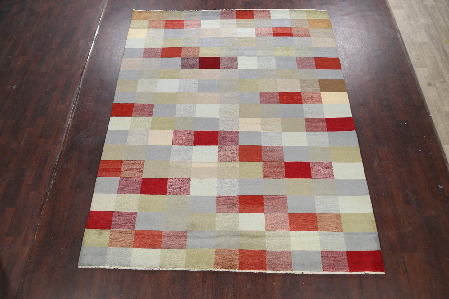 Modern Checkered Gabbeh Kashkoli Oriental Area Rug 8x10