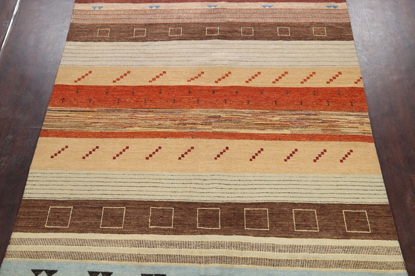 Modern Striped Gabbeh Kashkoli Oriental Area Rug 8x11