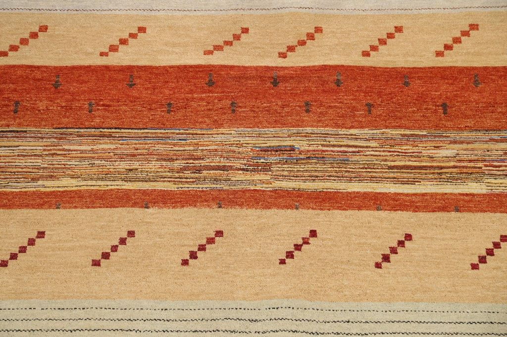 Modern Striped Gabbeh Kashkoli Oriental Area Rug 8x11