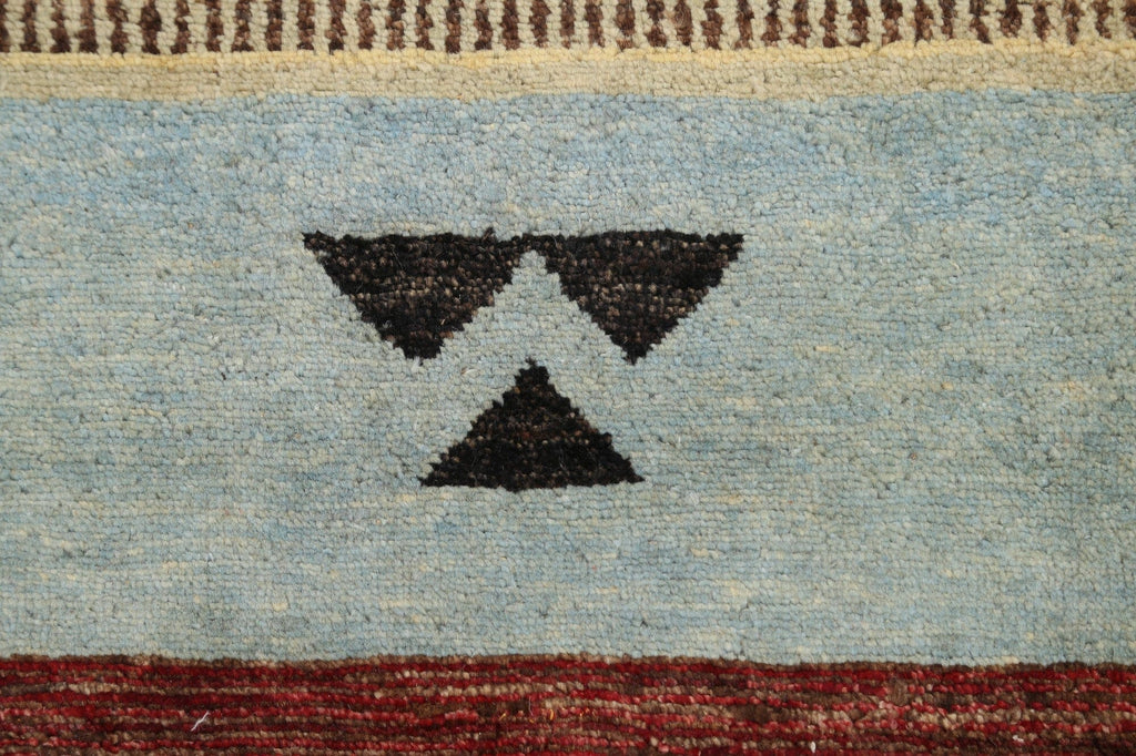 Modern Striped Gabbeh Kashkoli Oriental Area Rug 8x11