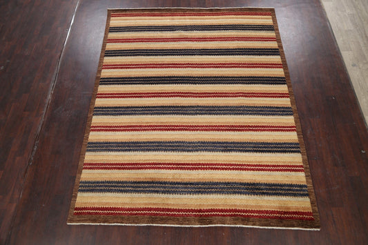 Striped Modern Gabbeh Kashkoli Oriental Area Rug 8x10