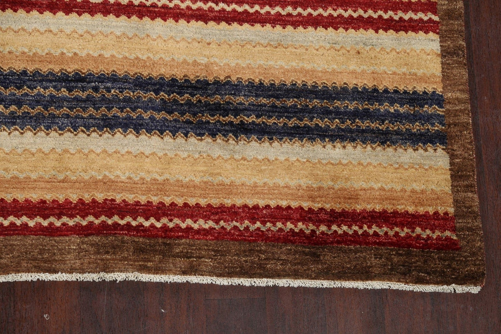 Striped Modern Gabbeh Kashkoli Oriental Area Rug 8x10