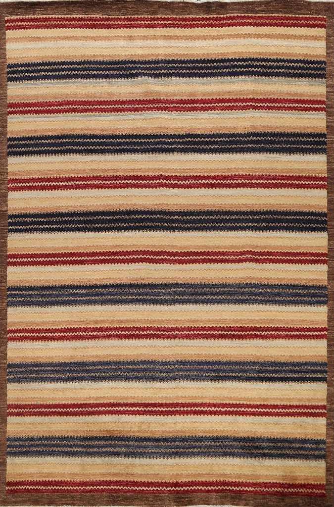 Striped Modern Gabbeh Kashkoli Oriental Area Rug 8x10