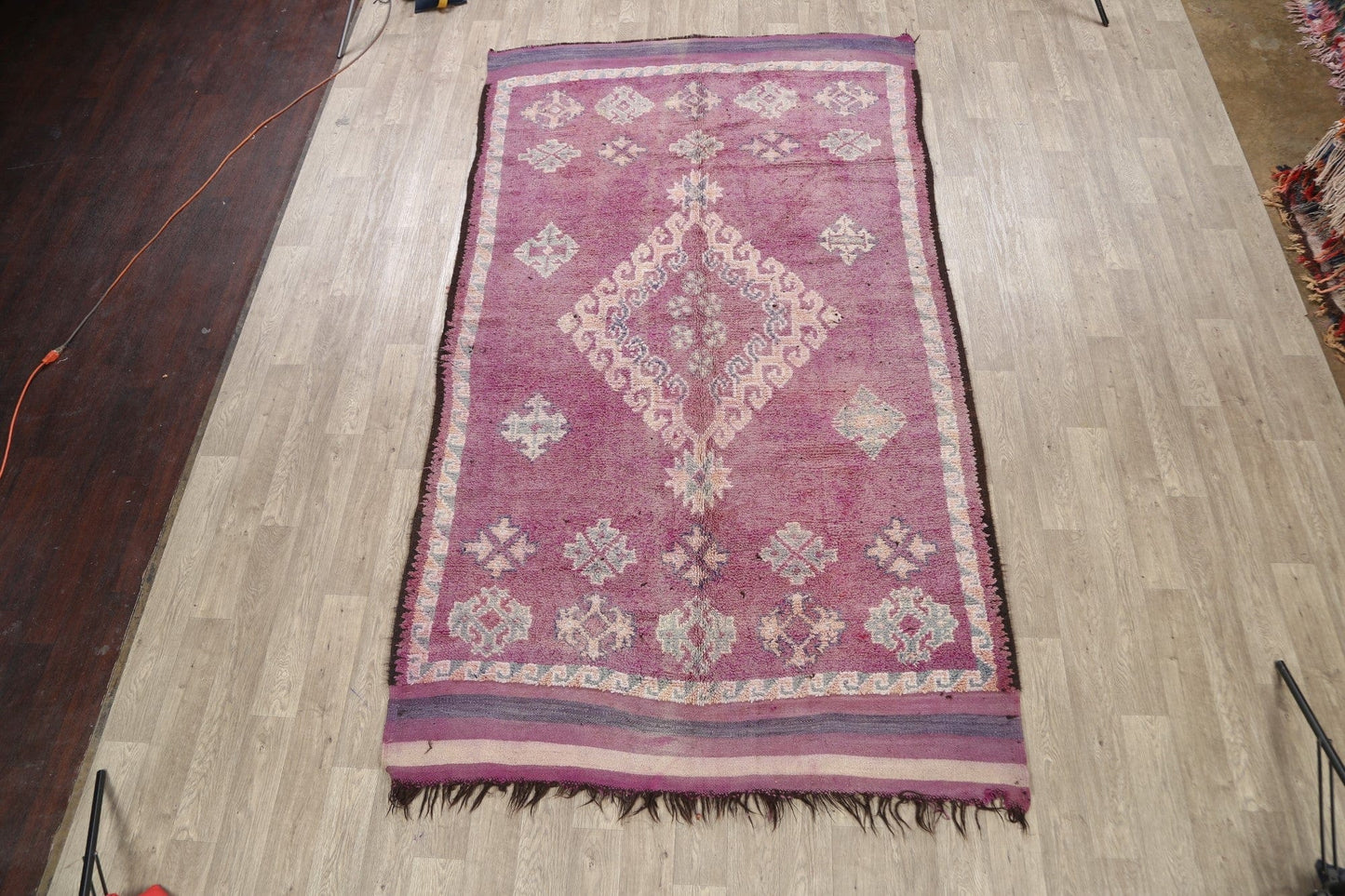 Antique Tribal Moroccan Oriental Area Rug 6x11