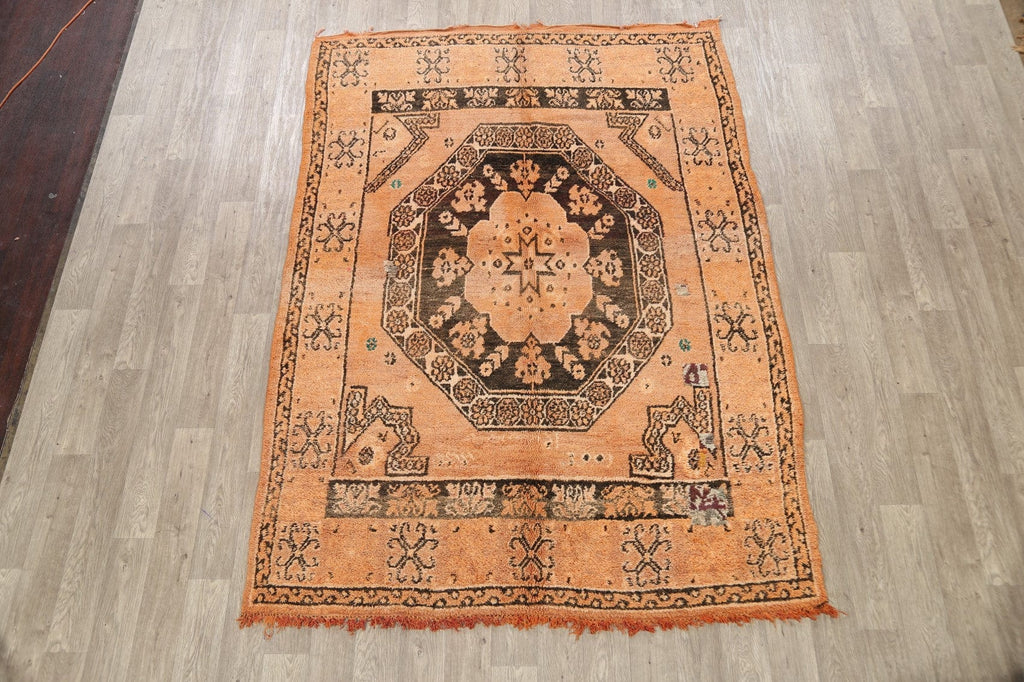 Antique Tribal Moroccan Oriental Area Rug 6x9