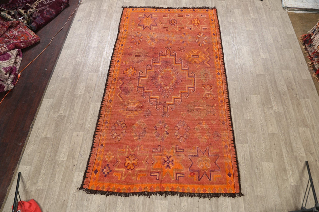 Antique Tribal Moroccan Oriental Area Rug 6x11