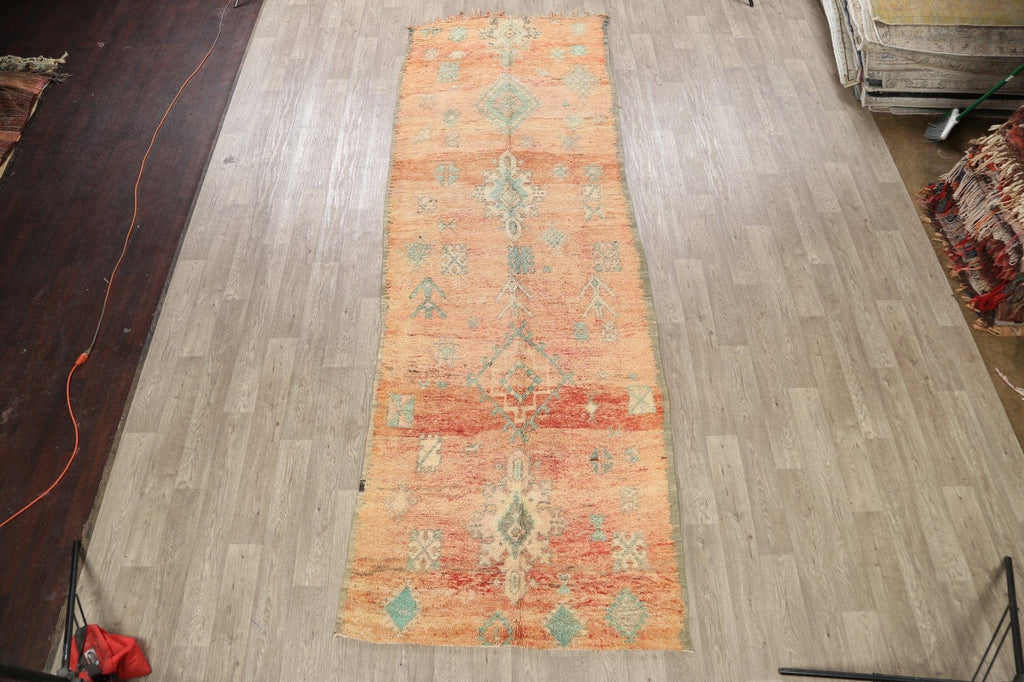 Antique Tribal Moroccan Oriental Runner Rug 4x13