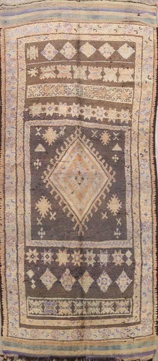 Antique Tribal Moroccan Oriental Runner Rug 5x13