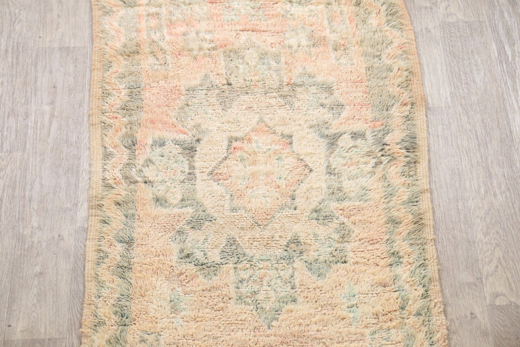 Tribal Moroccan Oriental Runner Rug 3x11