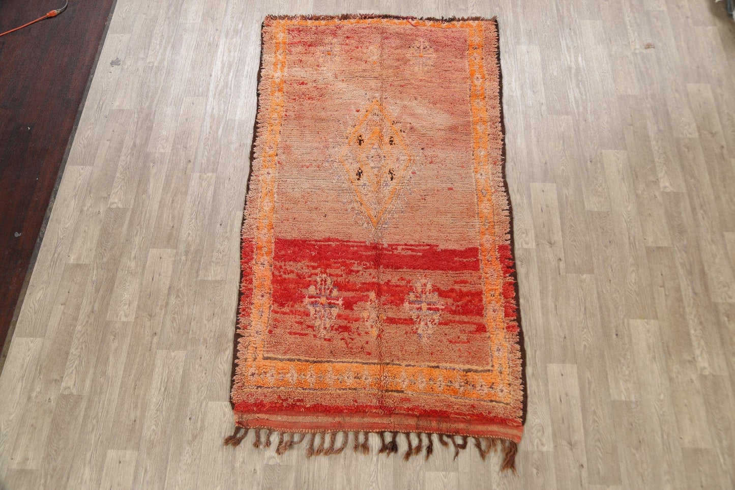 Antique Tribal Moroccan Oriental Area Rug 5x8