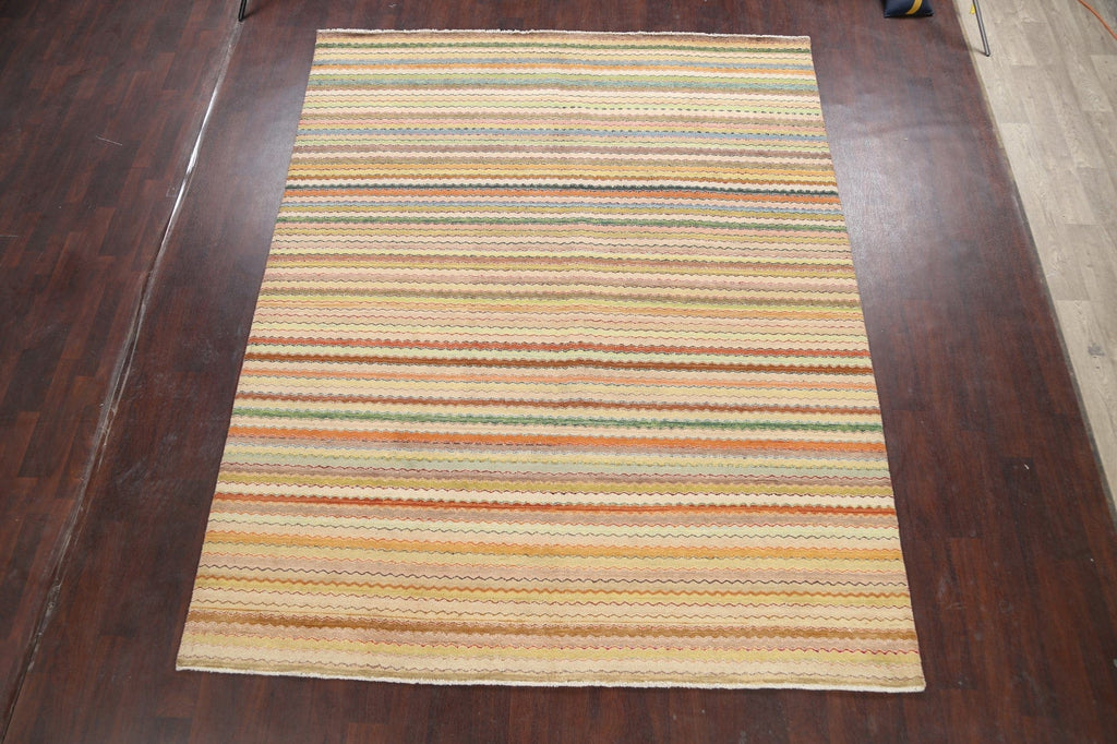 Modern Gabbeh Kashkoli Oriental Area Rug 8x10