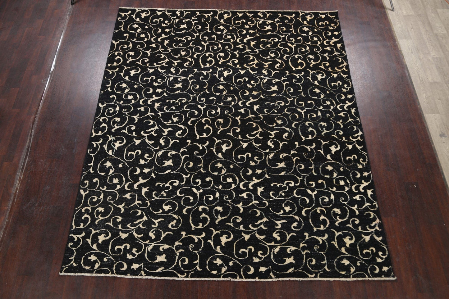 Scroll Transitional Gabbeh Kashkoli Oriental Area Rug 8x10