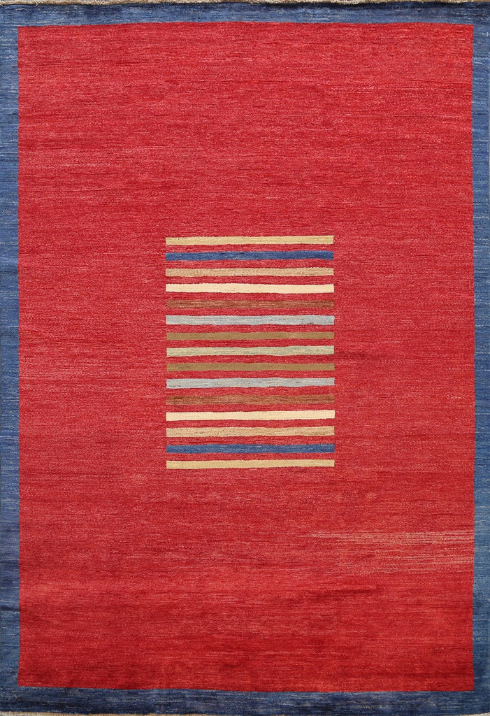 Modern Gabbeh Kashkoli Oriental Area Rug 7x8