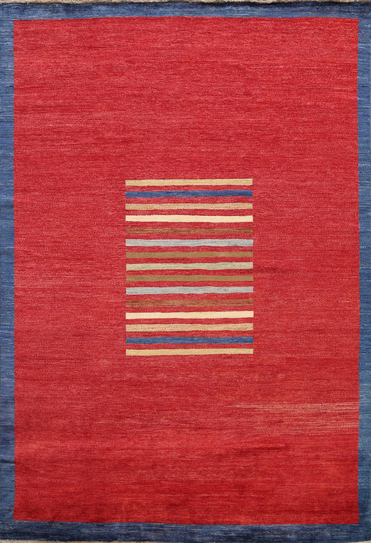 Modern Gabbeh Kashkoli Oriental Area Rug 7x8