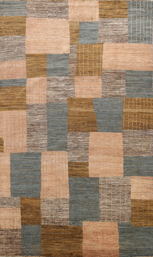 Checkered Modern Gabbeh Kashkoli Oriental Area Rug 7x9