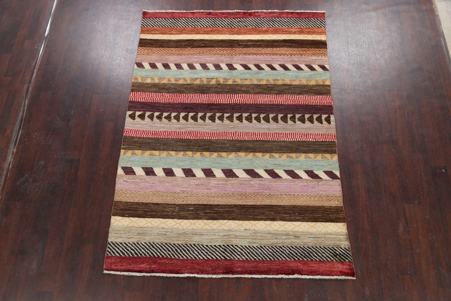 Modern Striped Gabbeh Kashkoli Oriental Area Rug 6x8