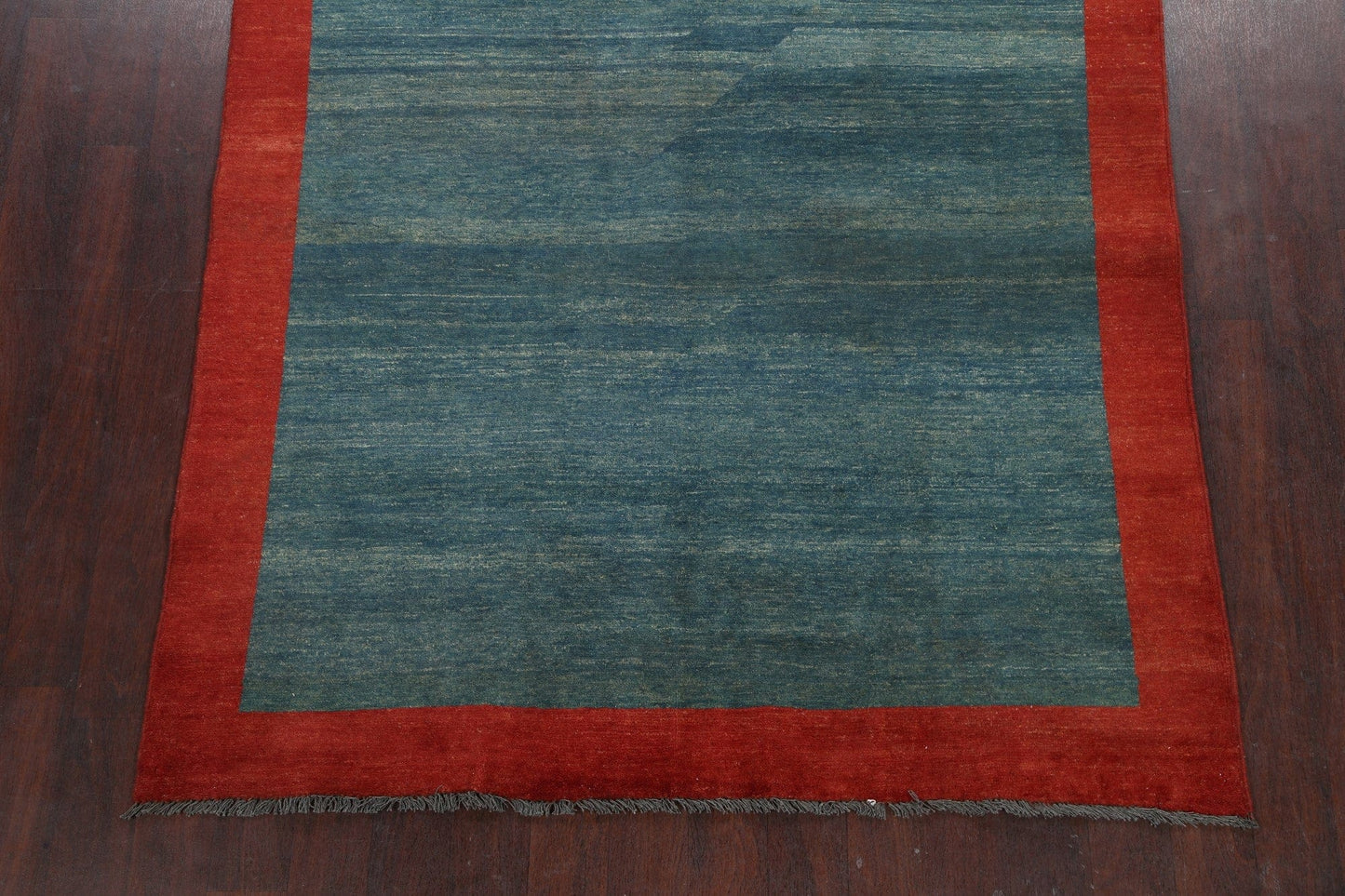 Modern Bordered Gabbeh Kashkoli Oriental Area Rug 6x7