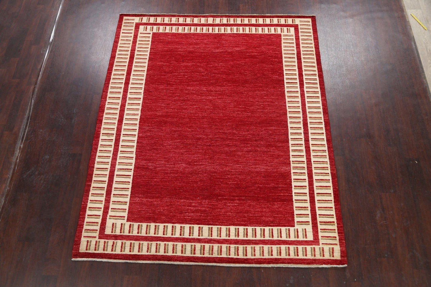 Modern Bordered Gabbeh Kashkoli Oriental Area Rug 7x8