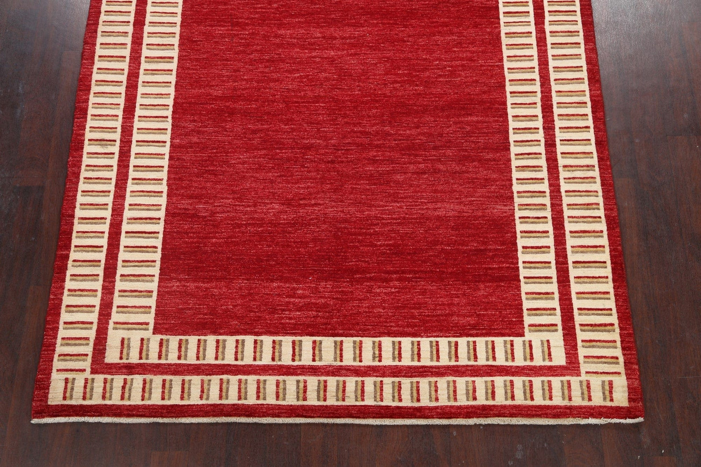 Modern Bordered Gabbeh Kashkoli Oriental Area Rug 7x8