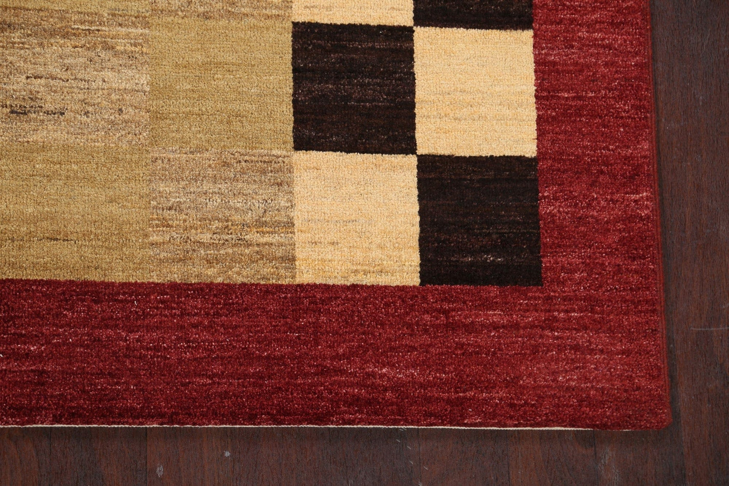 Modern Checkered Gabbeh Kashkoli Oriental Area Rug 6x10