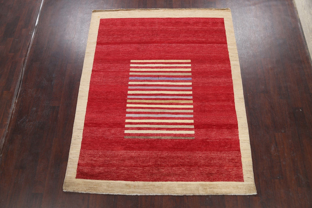 Modern Gabbeh Kashkoli Oriental Area Rug 7x8