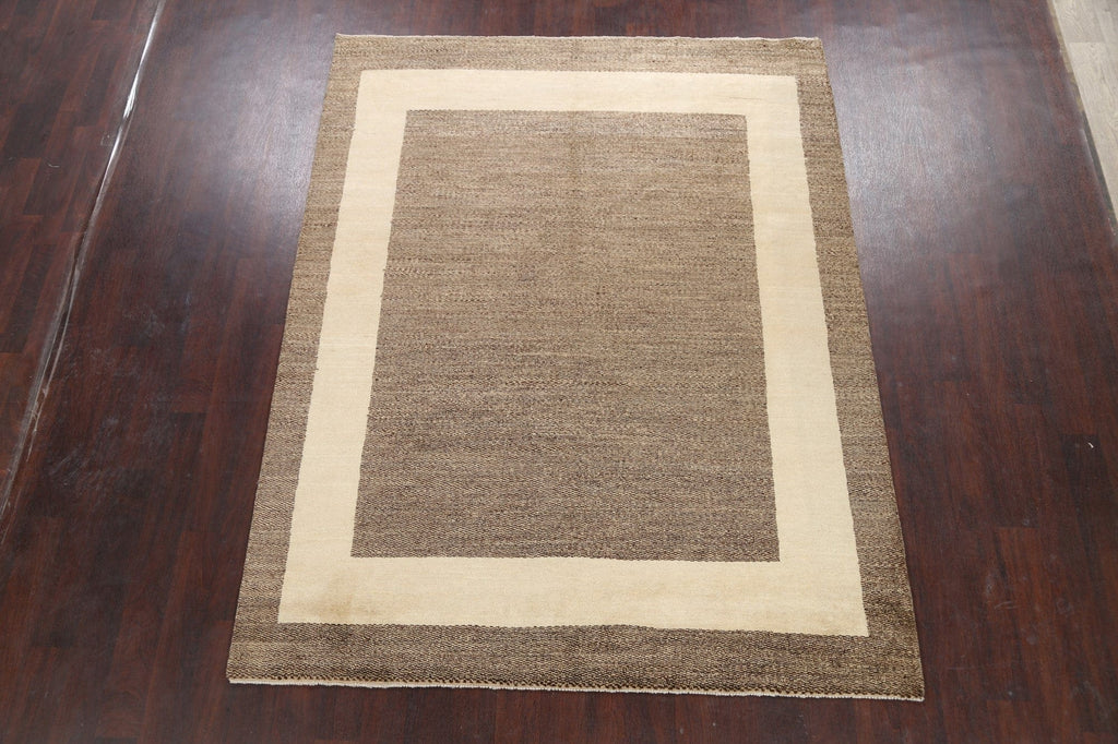 Bordered Modern Gabbeh Kashkoli Oriental Area Rug 6x8