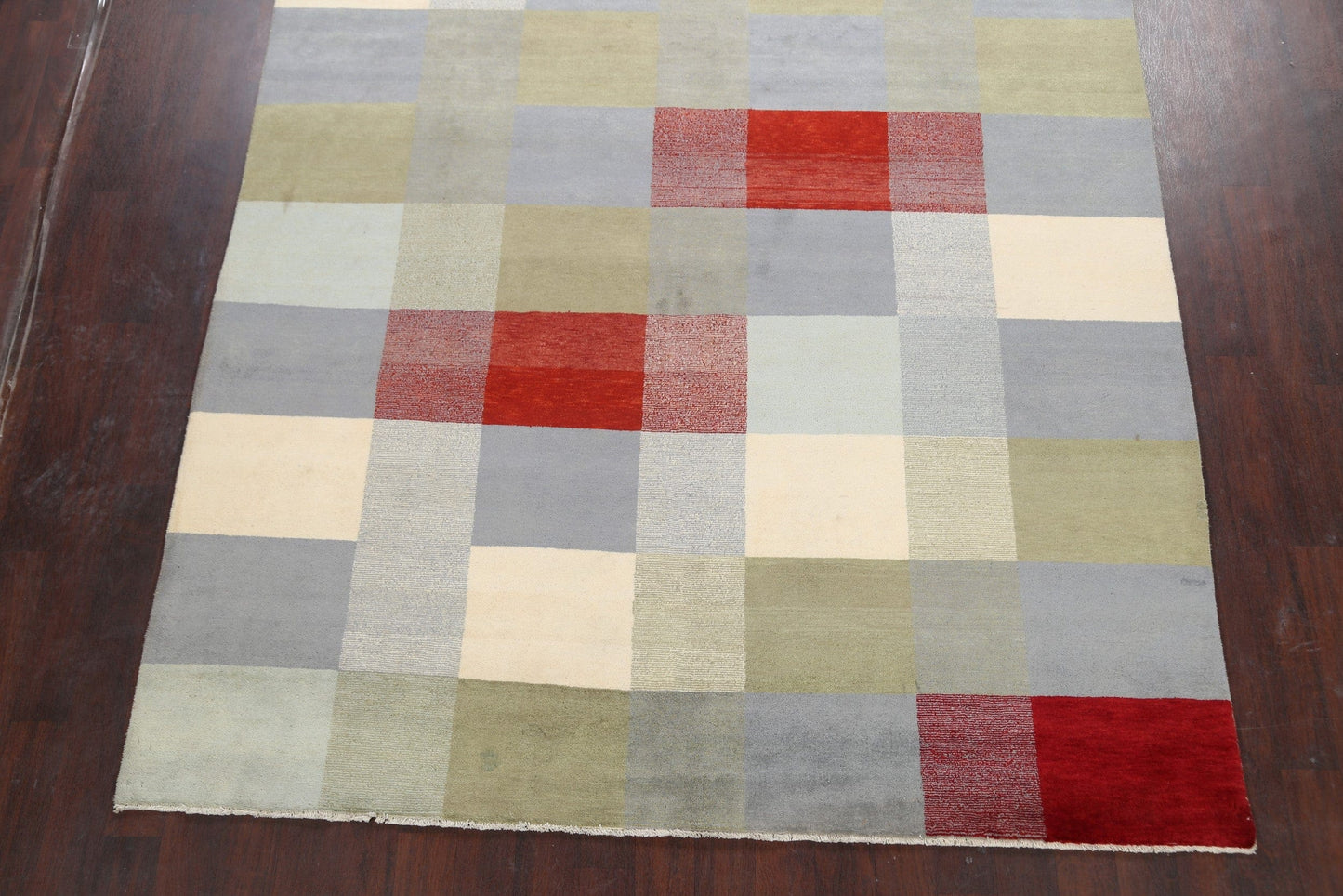 Modern Checkered Gabbeh Kashkoli Oriental Area Rug 8x10