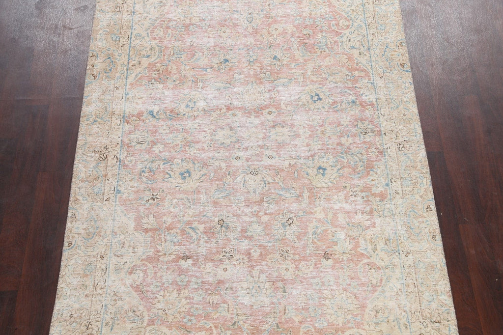 Distressed Floral Tabriz Persian Area Rug 6x9