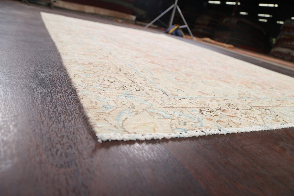 Distressed Floral Tabriz Persian Area Rug 6x9