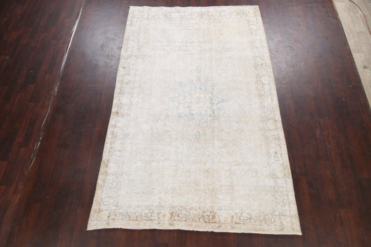 Muted Distressed Kerman Persian Area Rug 6x10