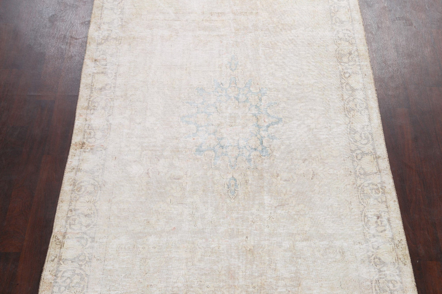 Muted Distressed Kerman Persian Area Rug 6x10