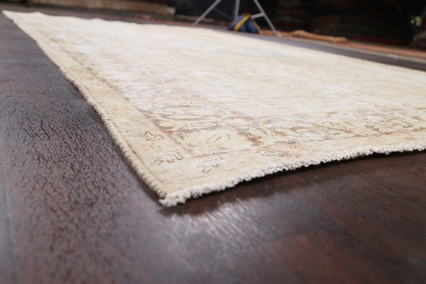 Muted Distressed Kerman Persian Area Rug 6x10