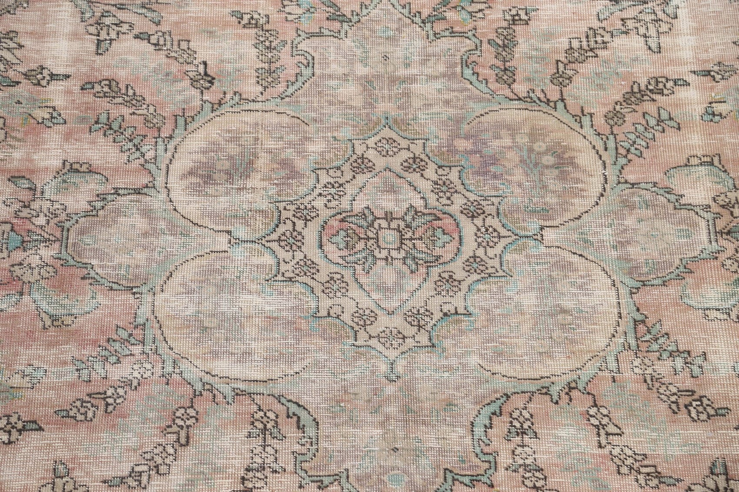 Muted Distressed Tabriz Persian Area Rug 7x9