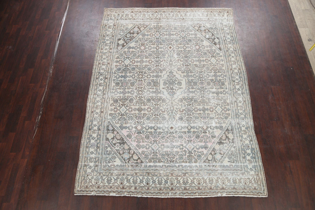 Geometric Hamedan Persian Area Rug 7x10