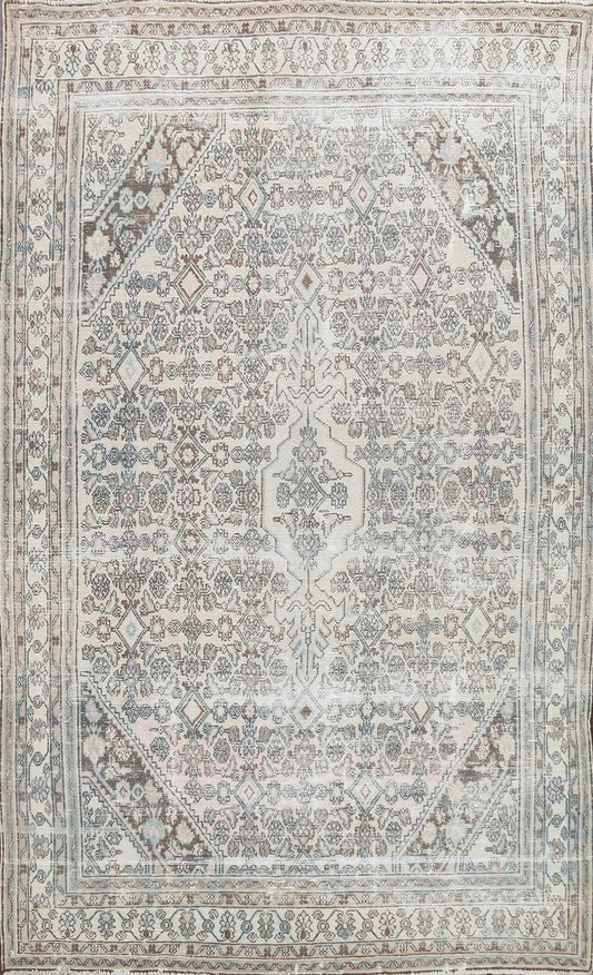 Geometric Hamedan Persian Area Rug 7x10