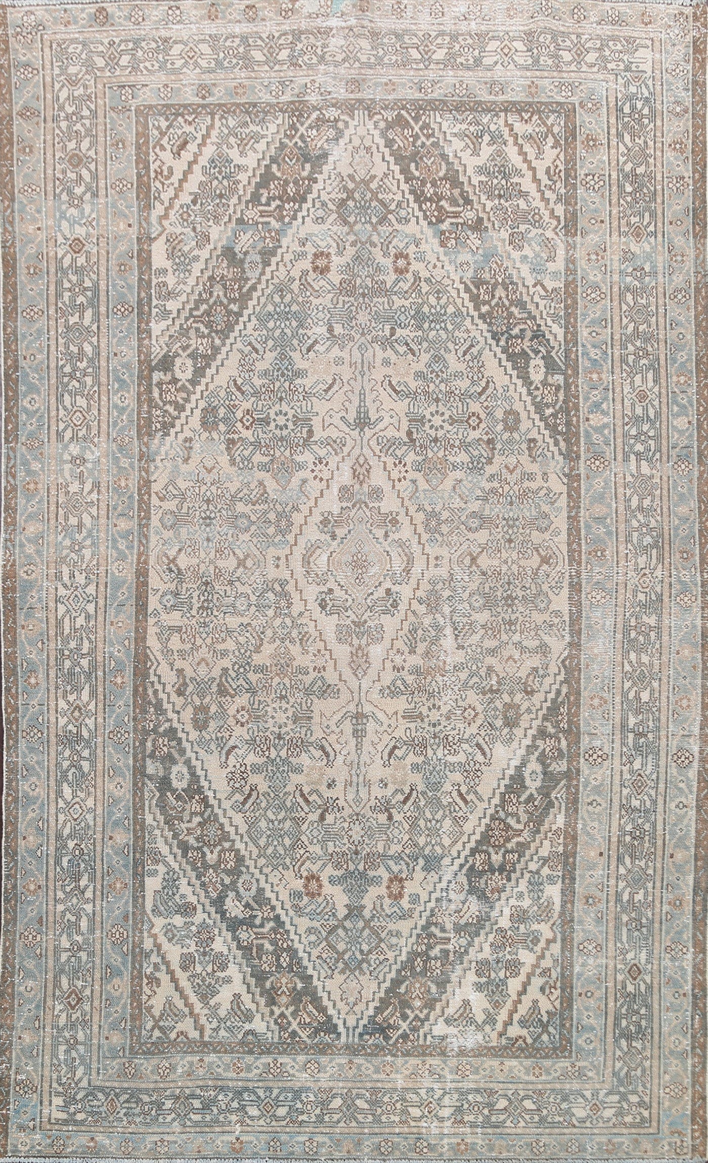 Geometric Hamedan Persian Area Rug 7x10