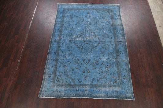 Over-dye Floral Hamedan Persian Area Rug 7x10