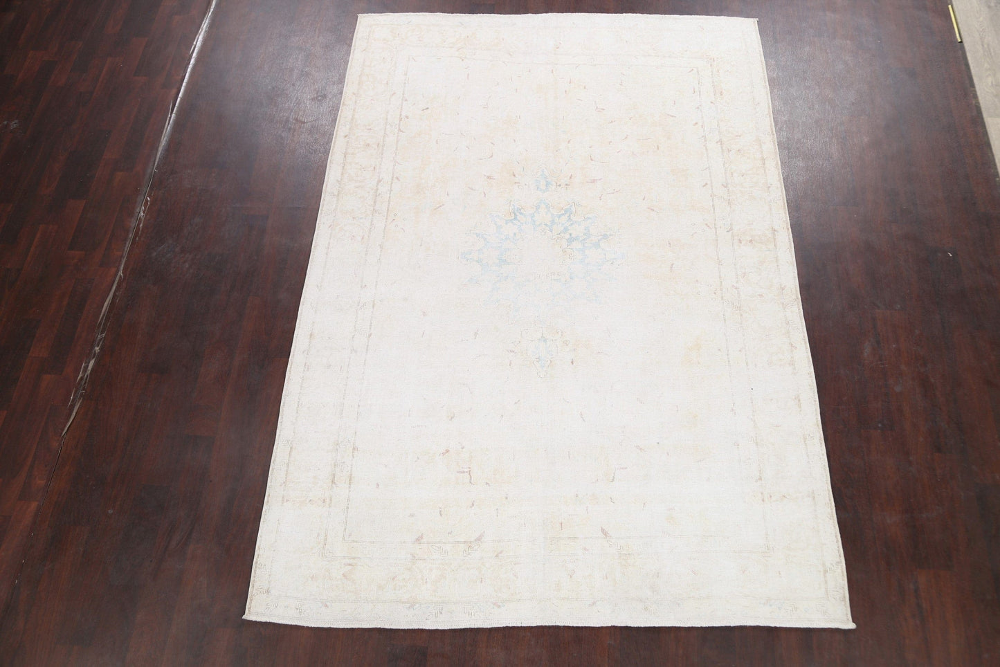 Muted Distressed Kerman Persian Area Rug 7x9