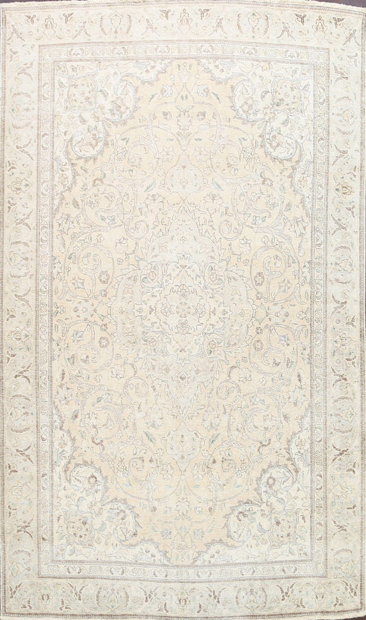 Muted Floral Tabriz Persian Area Rug 7x10