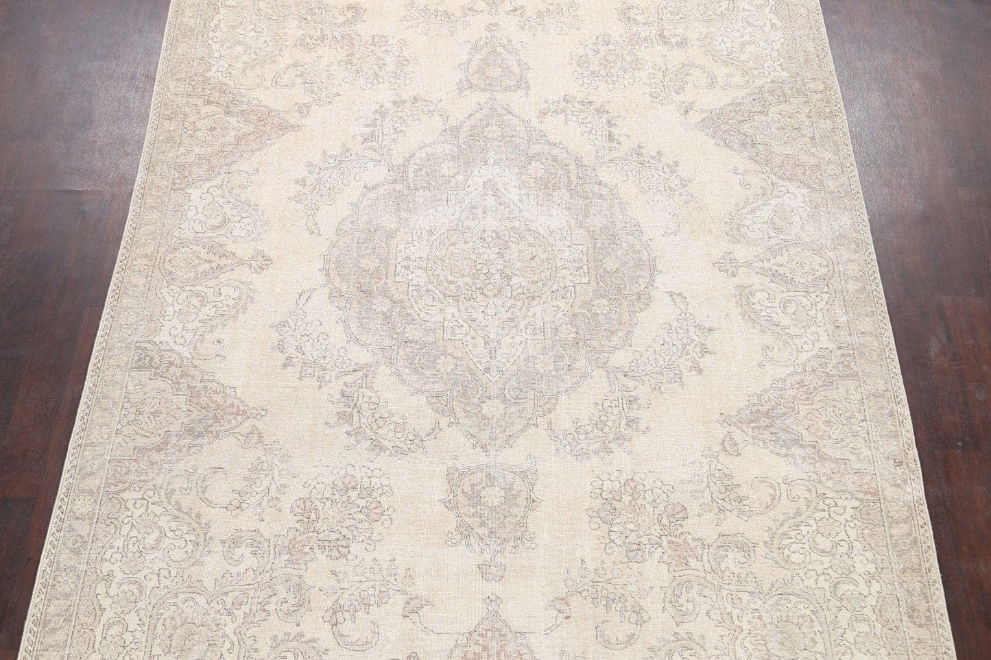 Muted Floral Tabriz Persian Area Rug 7x10