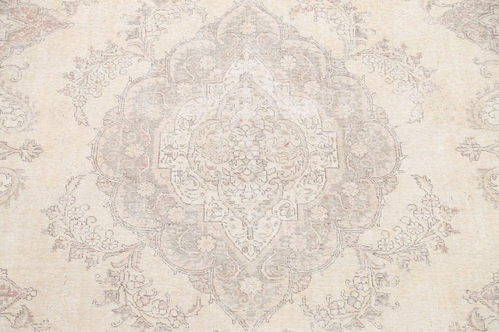 Muted Floral Tabriz Persian Area Rug 7x10