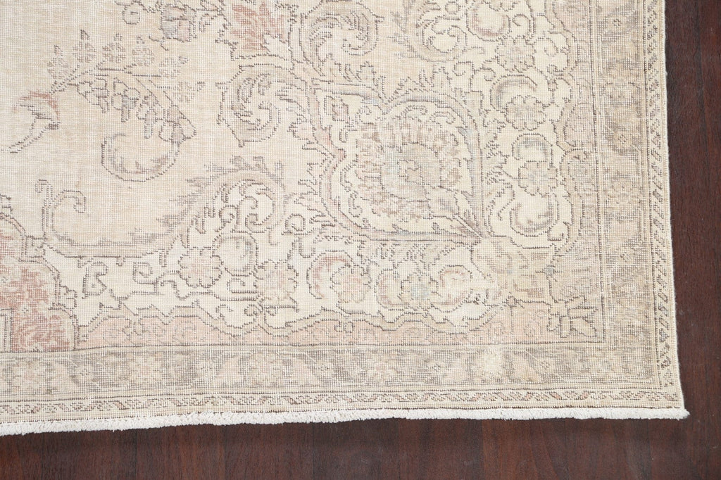 Muted Floral Tabriz Persian Area Rug 7x10