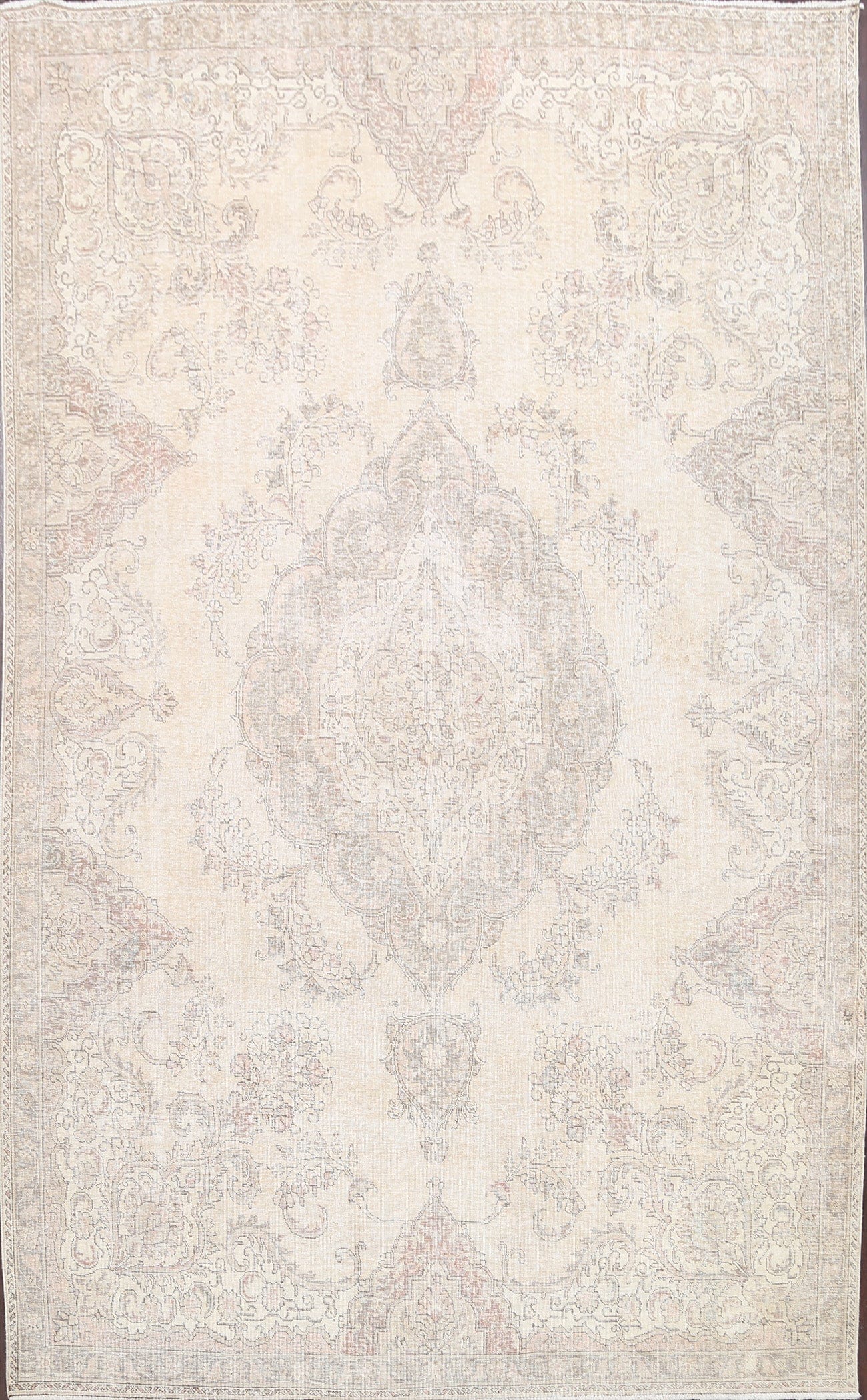 Muted Floral Tabriz Persian Area Rug 7x10