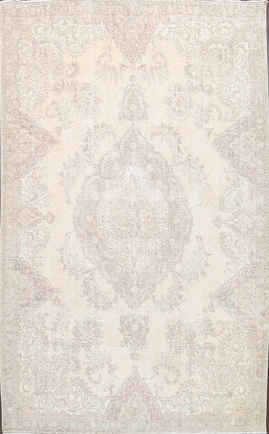 Muted Floral Tabriz Persian Area Rug 7x10