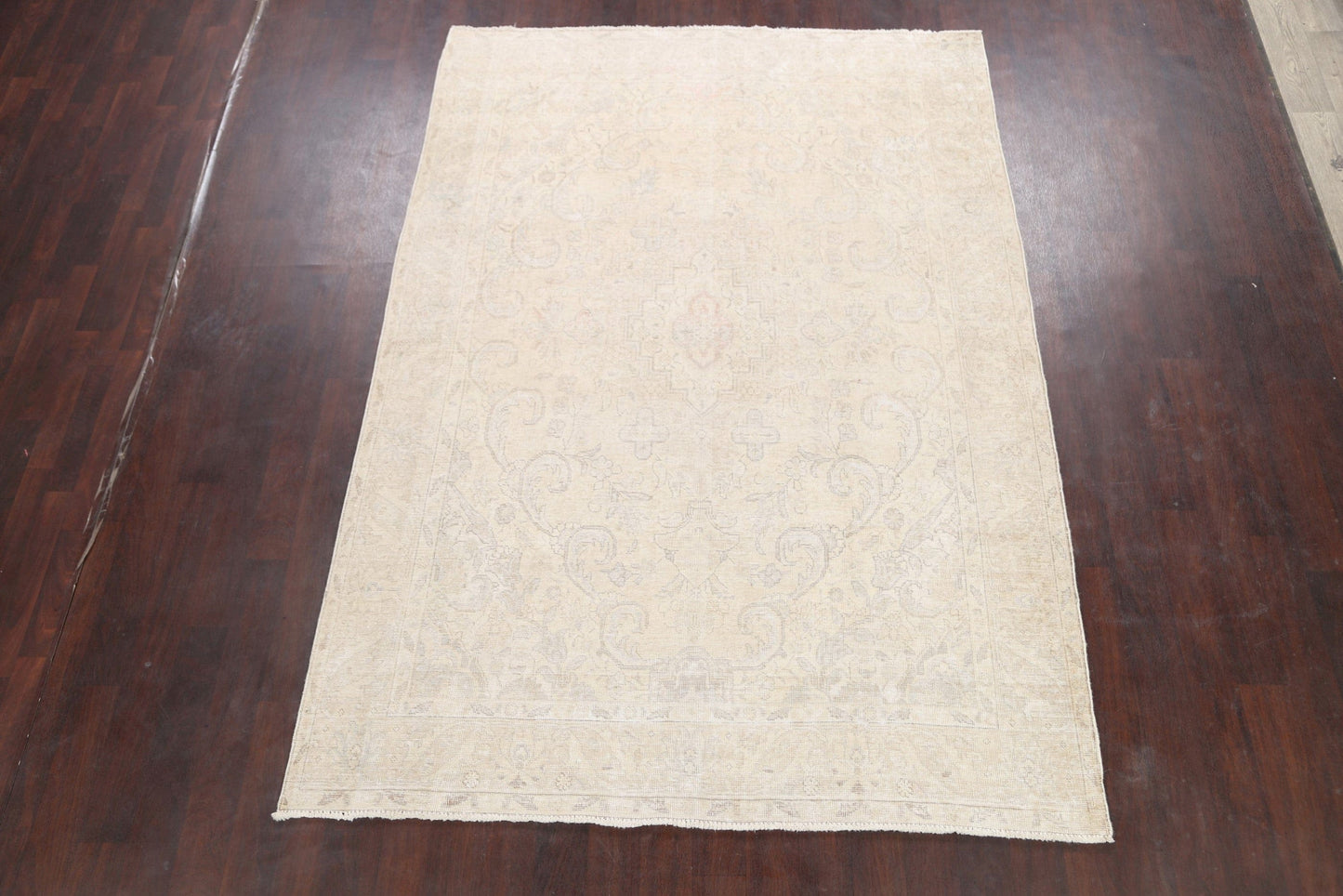 Muted Floral Tabriz Persian Area Rug 7x9