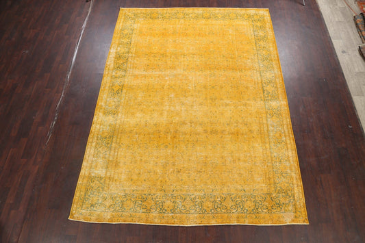 Over-dyed Floral Kerman Persian Area Rug 8x11