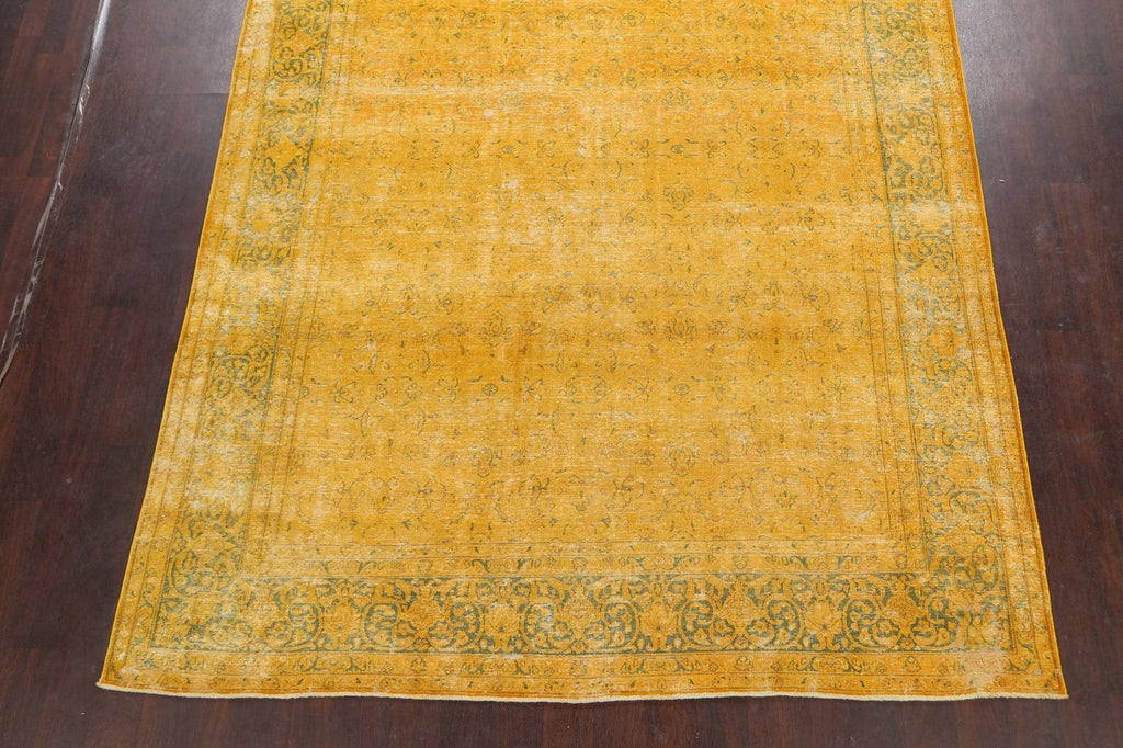 Over-dyed Floral Kerman Persian Area Rug 8x11