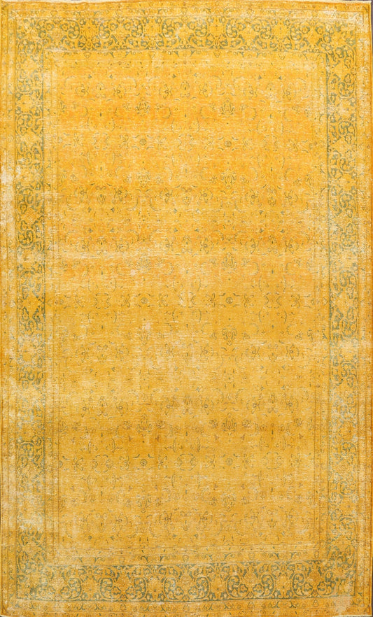 Over-dyed Floral Kerman Persian Area Rug 8x11